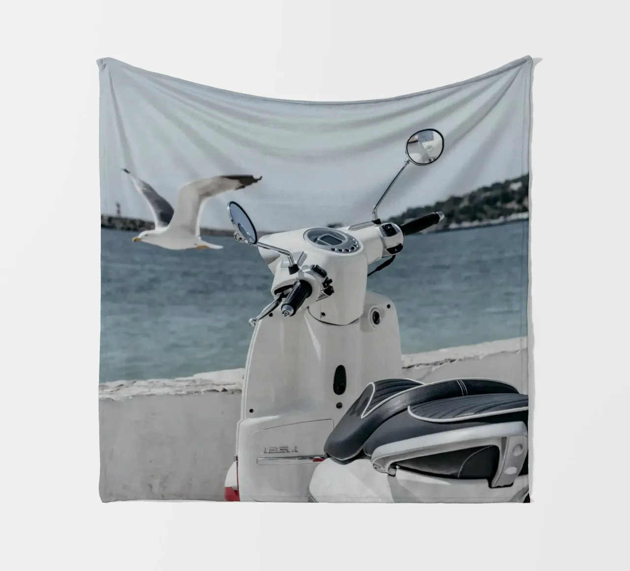 Giro in Vespa al sole coperta in pile da Carinaprint