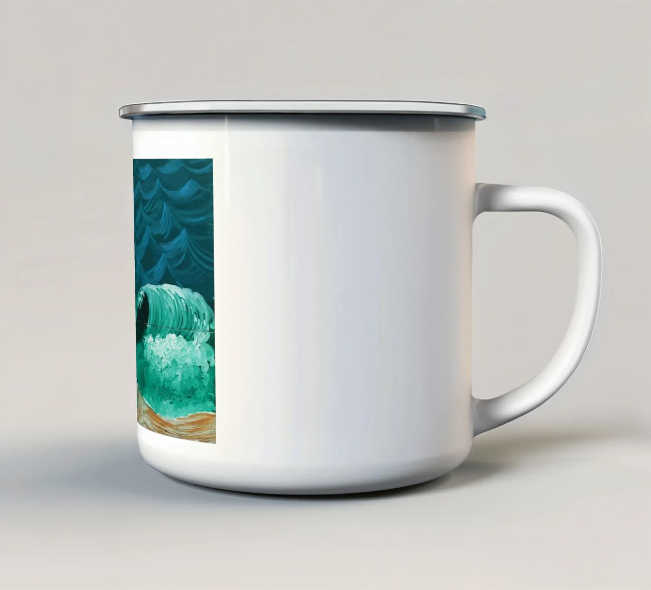 Un'onda più grande 1989 tazza in smalto da khanrosie