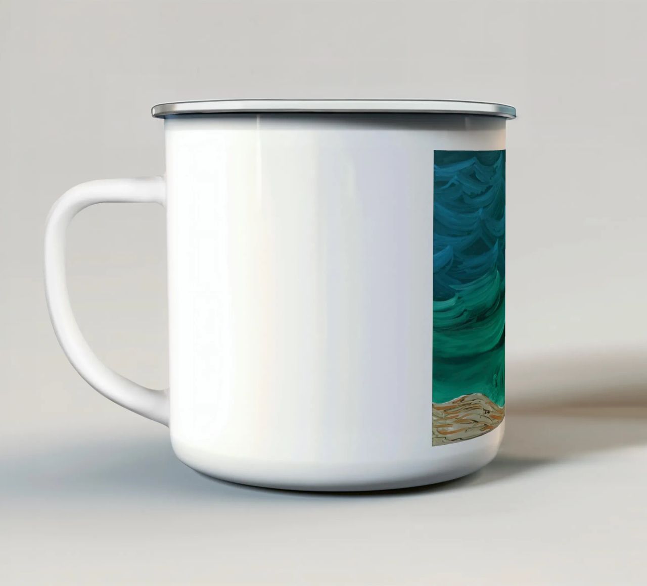Un'onda più grande 1989 tazza in smalto da khanrosie