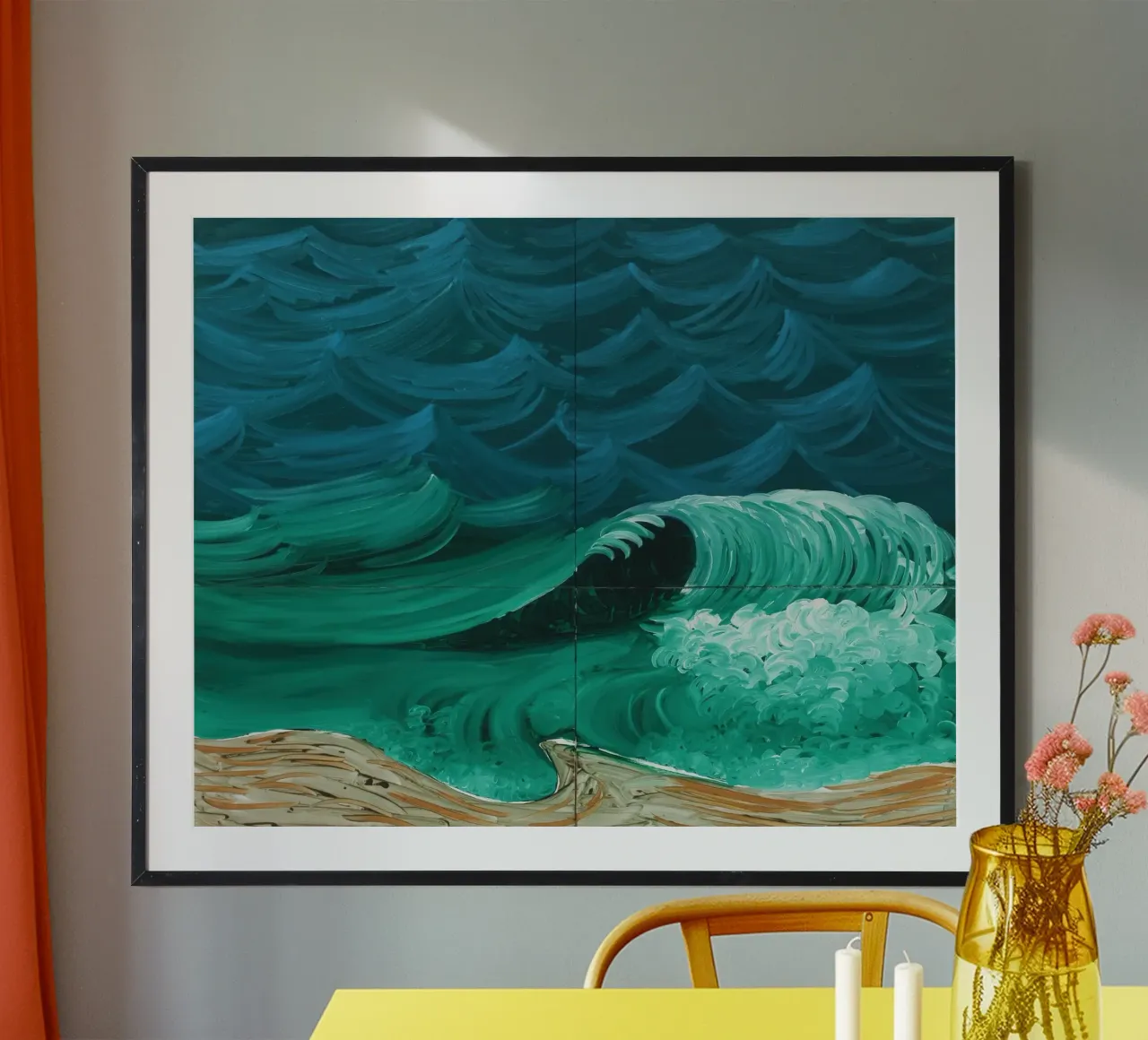 Une plus grande vague 1989 poster avec cadre en plastique de khanrosie