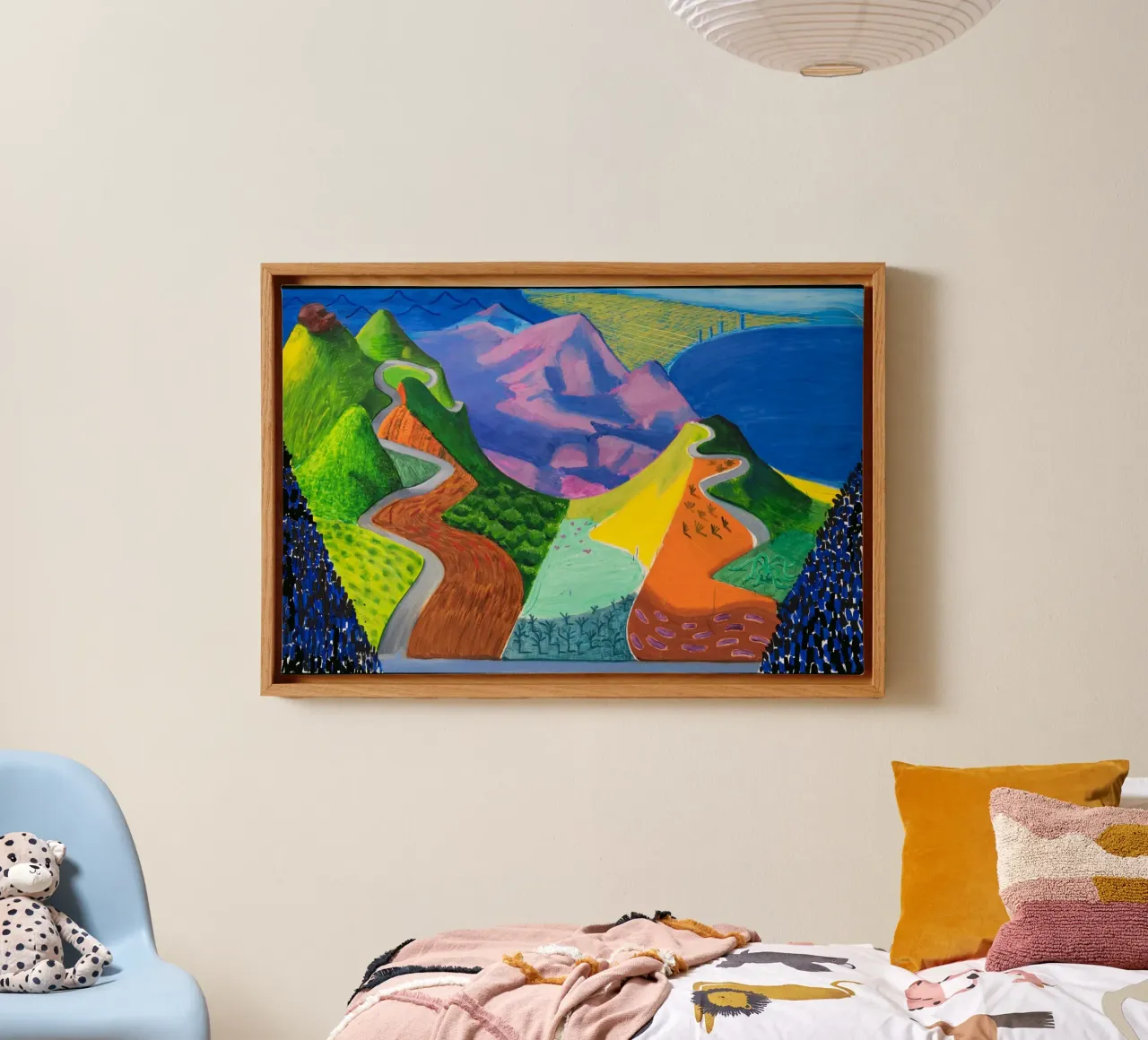Viaggio in auto con David Hockney e Richard Wagner tela con Cornice a cassetta da khanrosie
