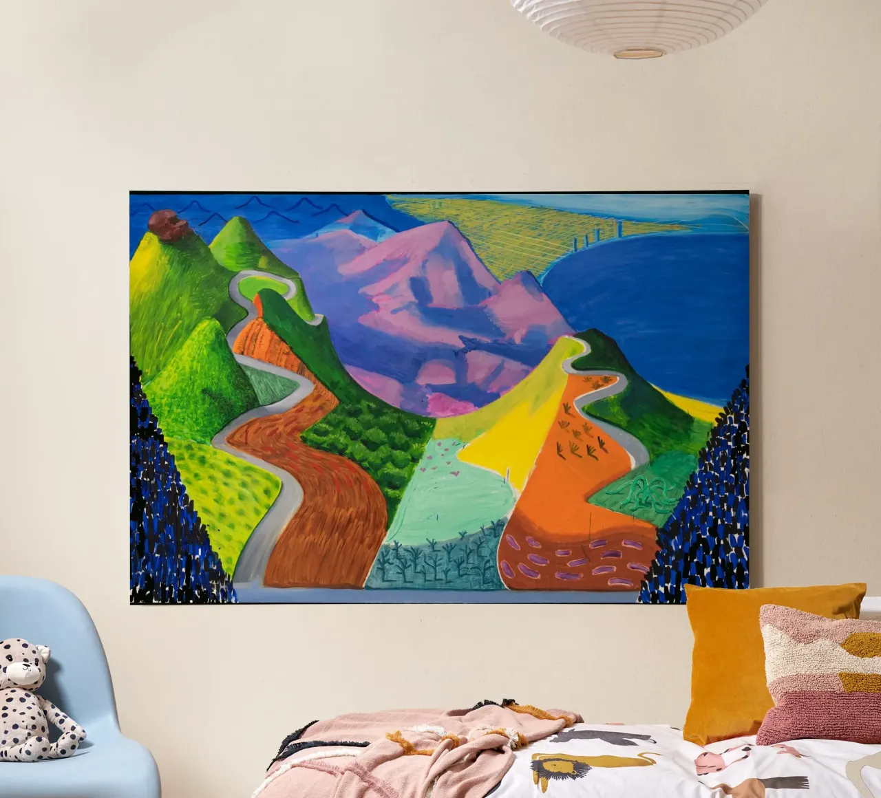 Viaggio in auto con David Hockney e Richard Wagner tela con Cornice a cassetta da khanrosie