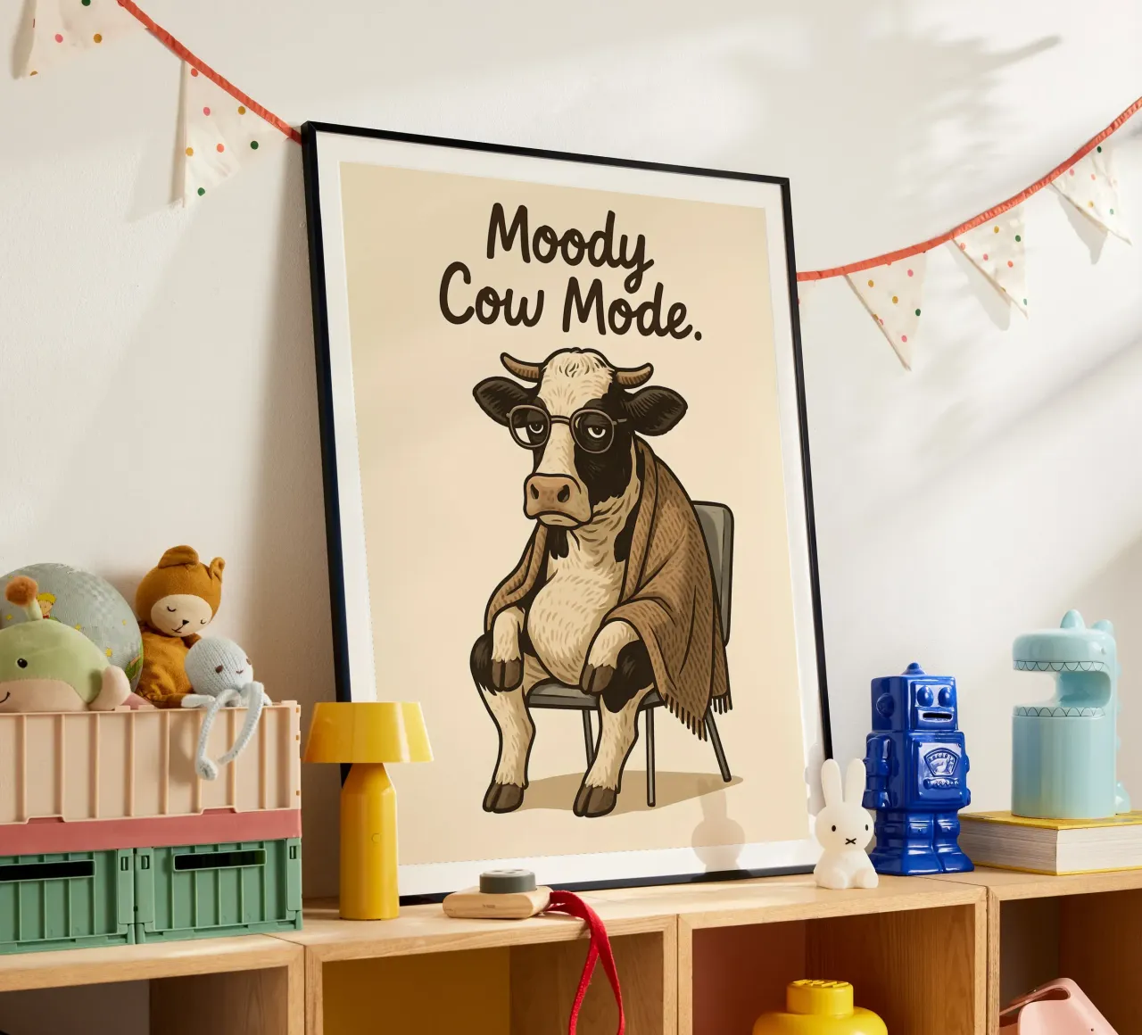 Meme divertente sulla mucca poster da Funny Humor Art