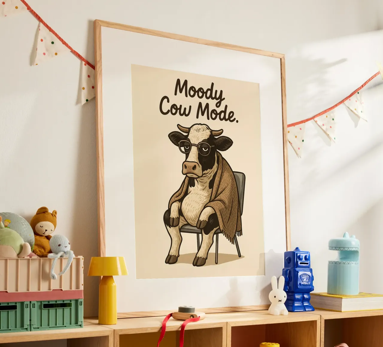 Meme divertente sulla mucca poster da Funny Humor Art
