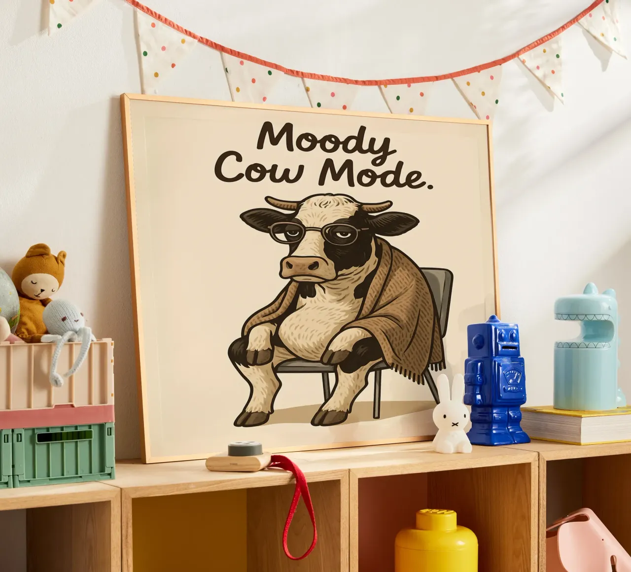 Meme divertente sulla mucca poster da Funny Humor Art