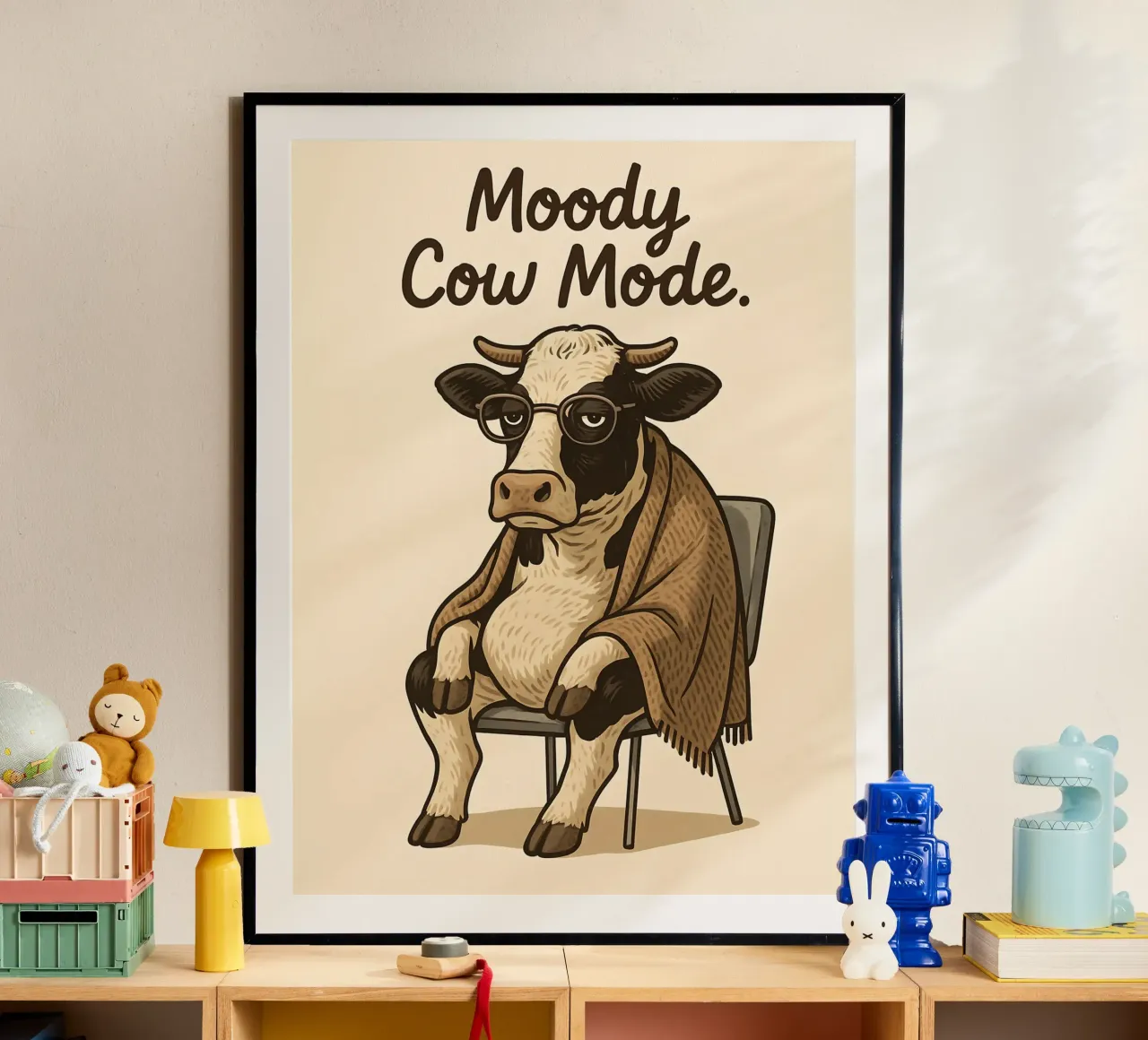 Meme divertente sulla mucca poster da Funny Humor Art