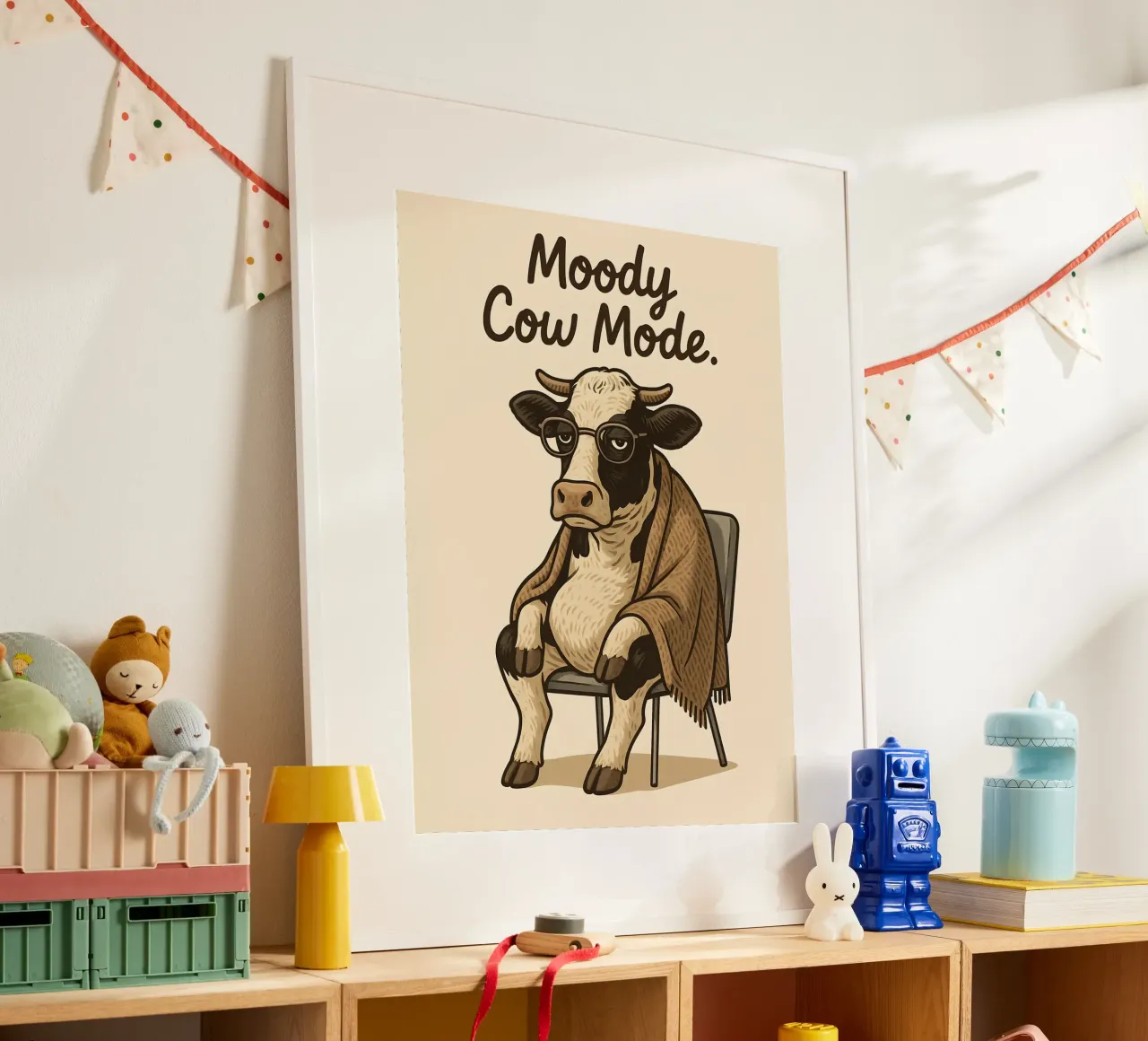 Meme divertente sulla mucca poster da Funny Humor Art