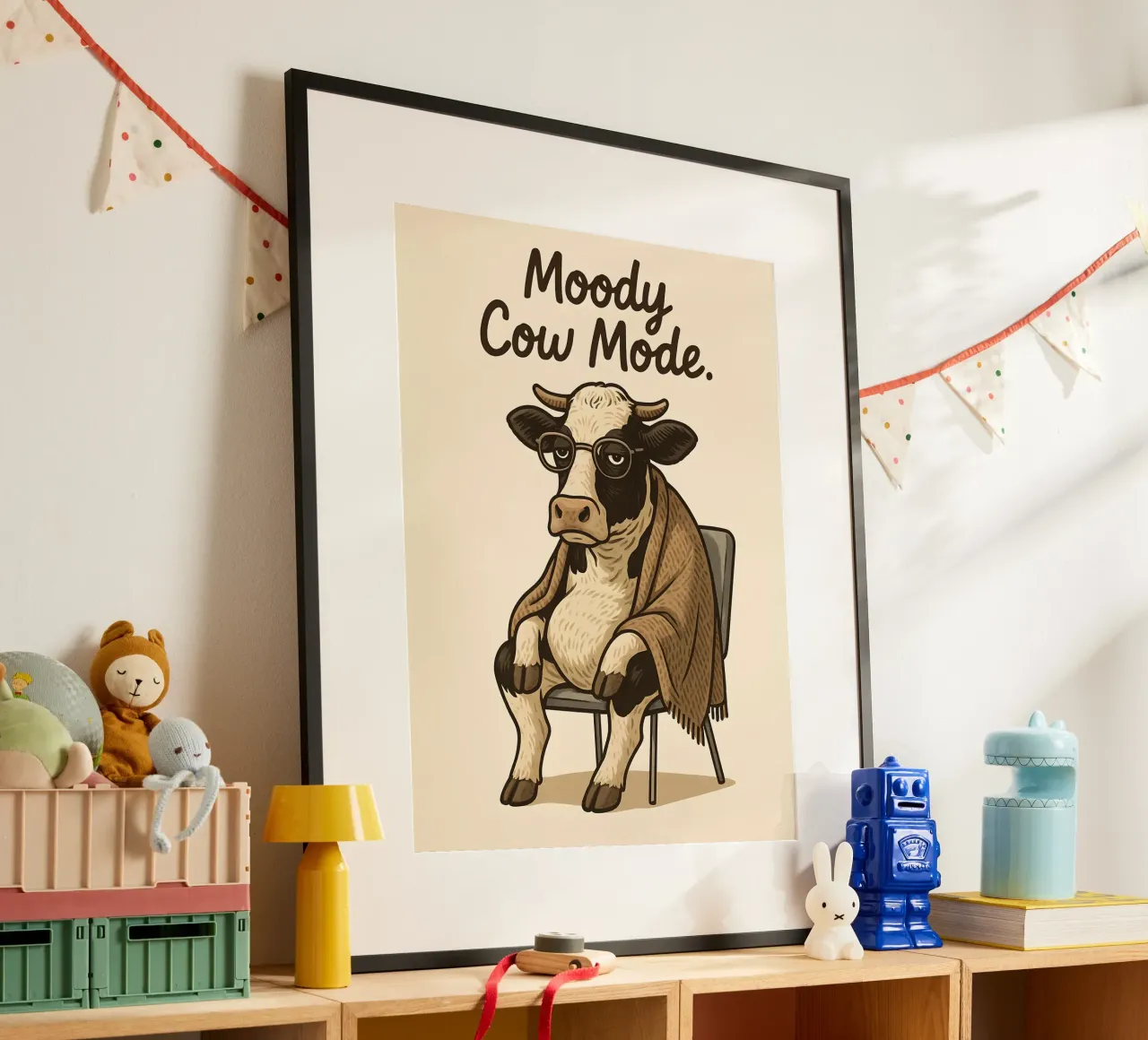 Meme divertente sulla mucca poster da Funny Humor Art