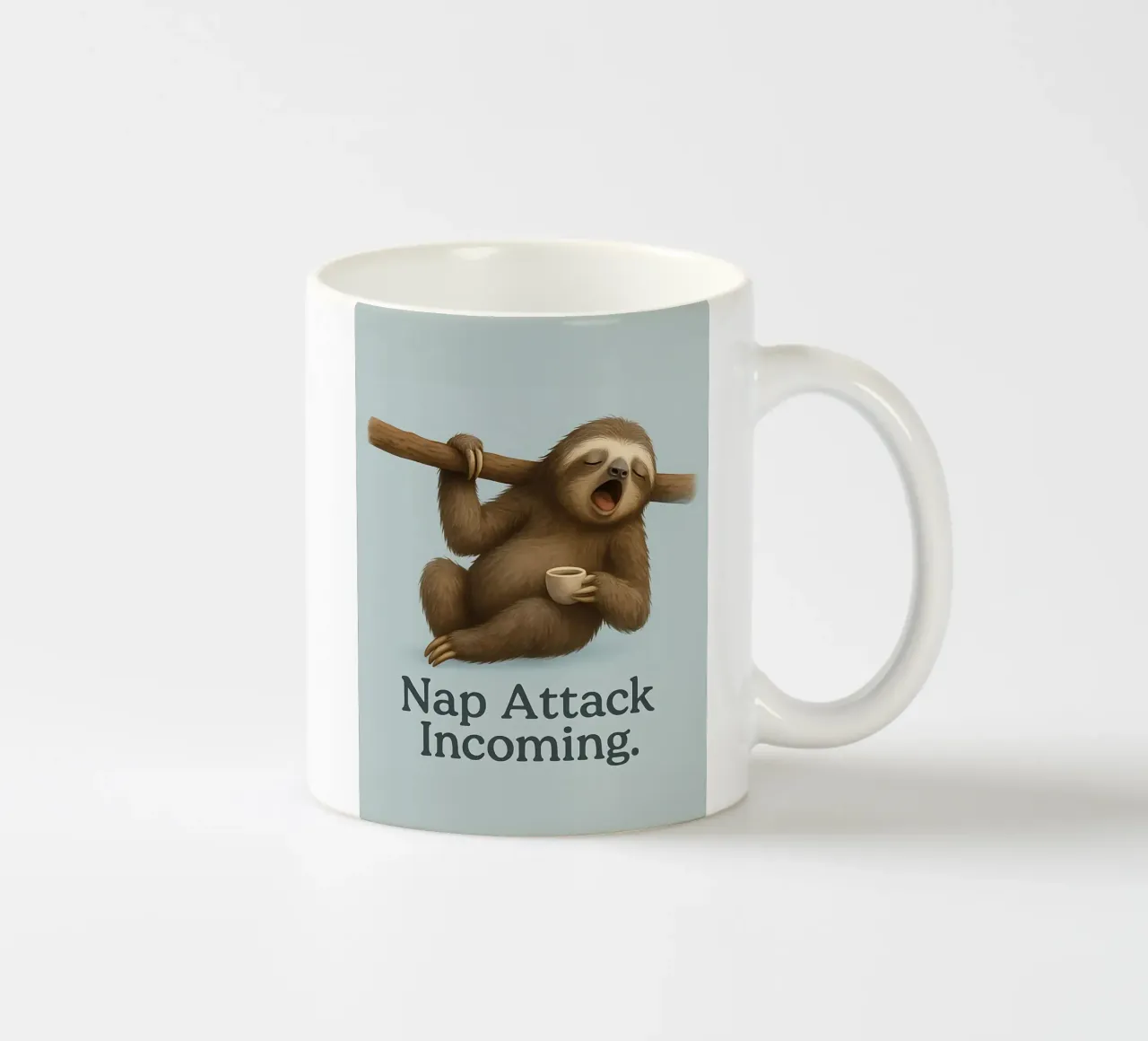 Meme divertente sul bradipo tazza in ceramica da Funny Humor Art