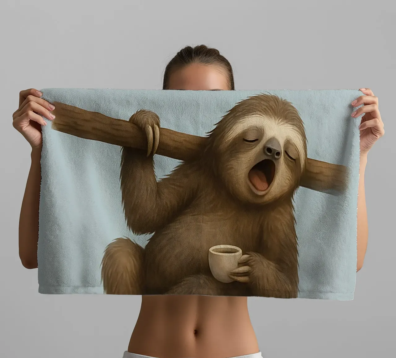 Funny Sloth Meme towel by Funny Humor Art