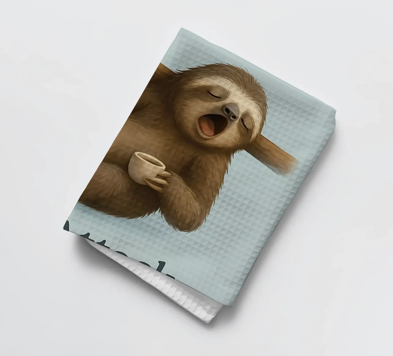 Lustiges Faultier Meme Geschirrtuch von Funny Humor Art
