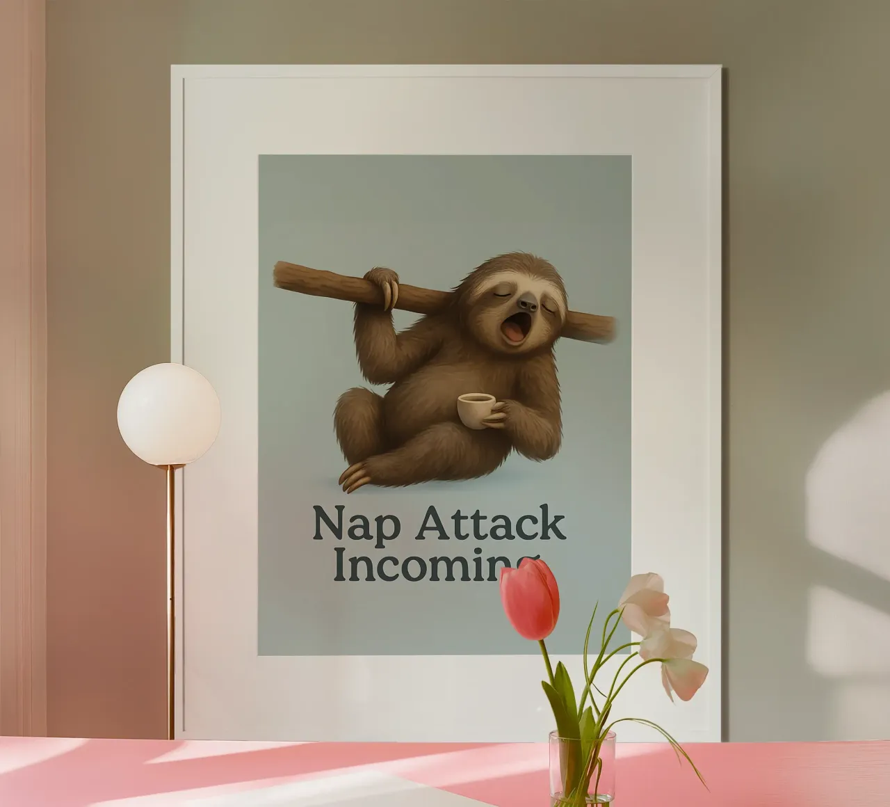 Meme divertente sul bradipo poster da Funny Humor Art