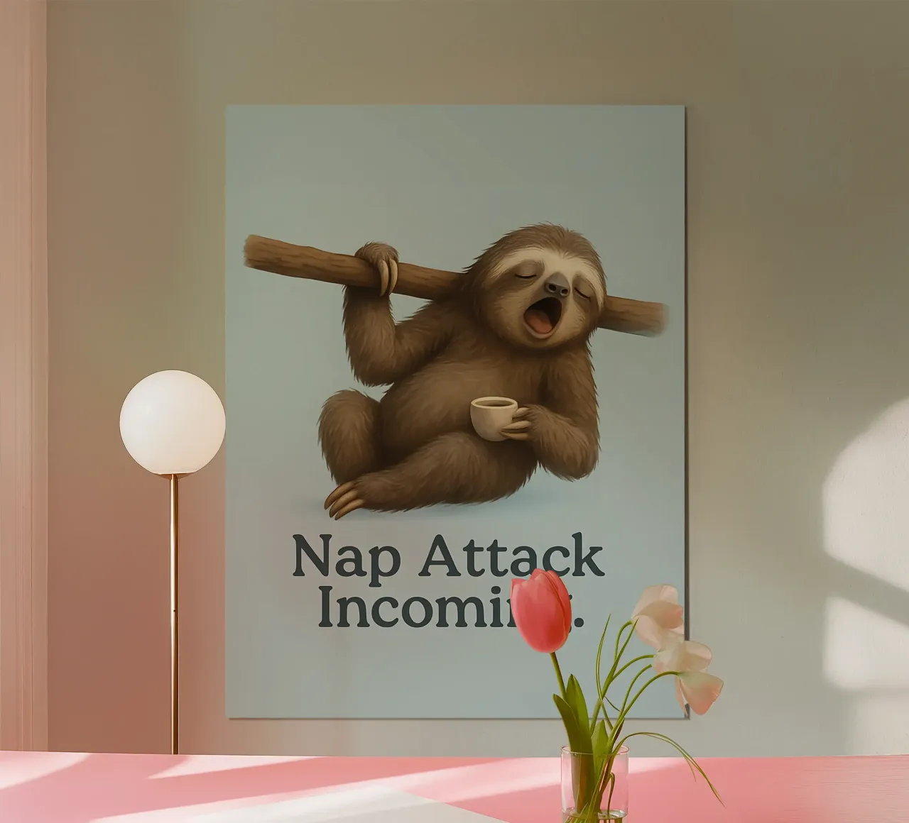 Meme divertente sul bradipo poster da Funny Humor Art