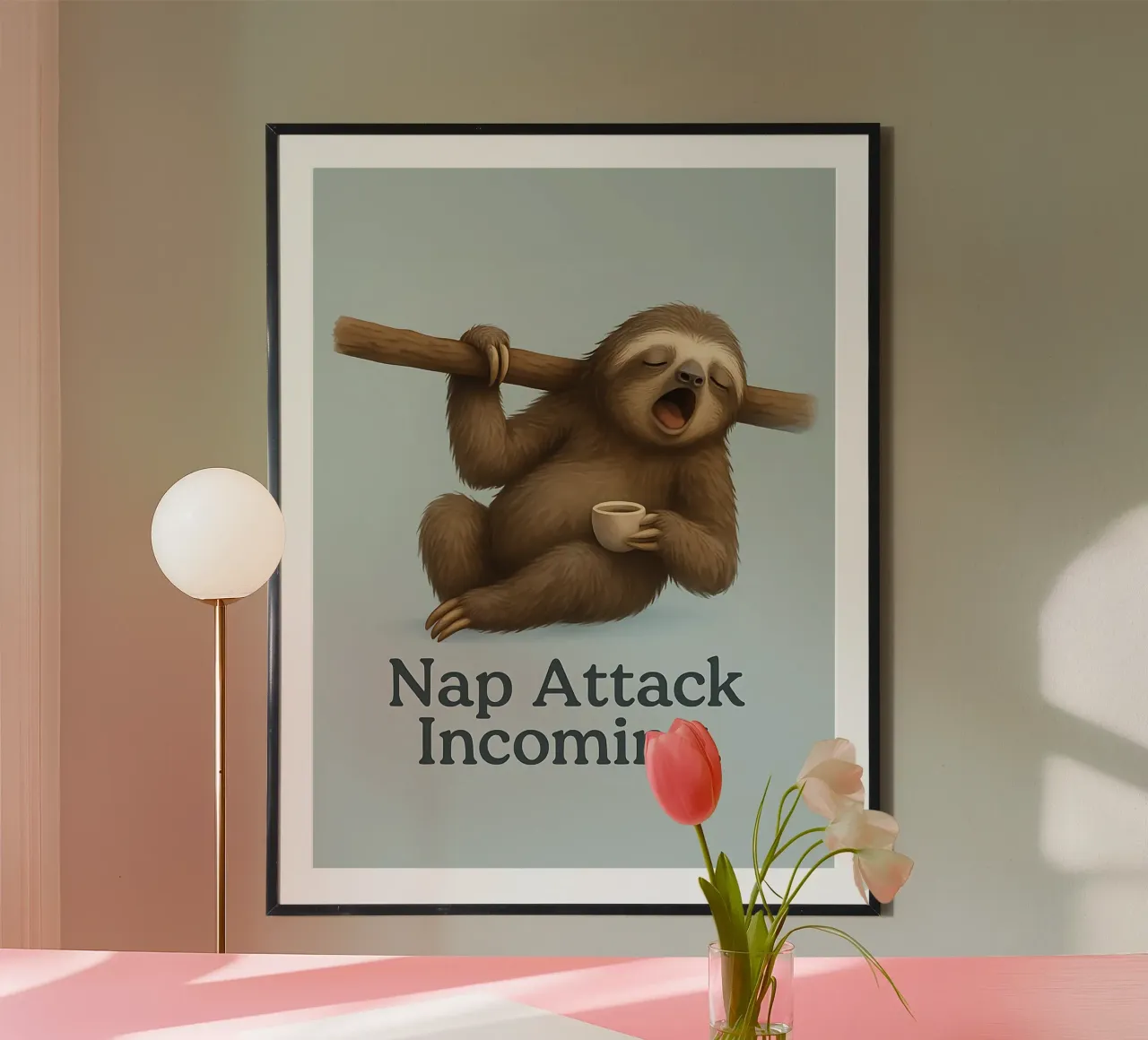 Meme divertente sul bradipo poster da Funny Humor Art