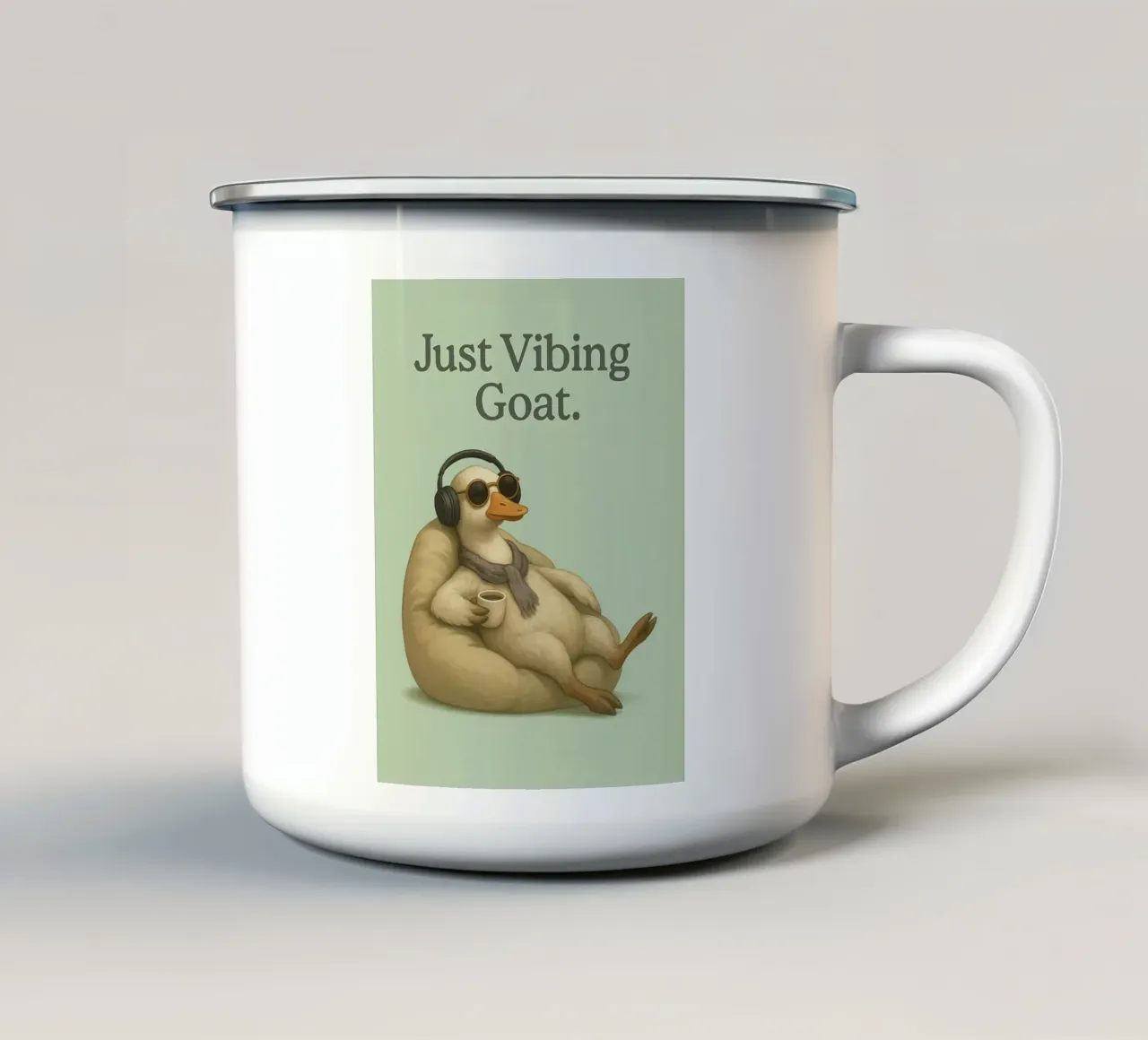 Meme divertente sull'anatra tazza in smalto da Funny Humor Art