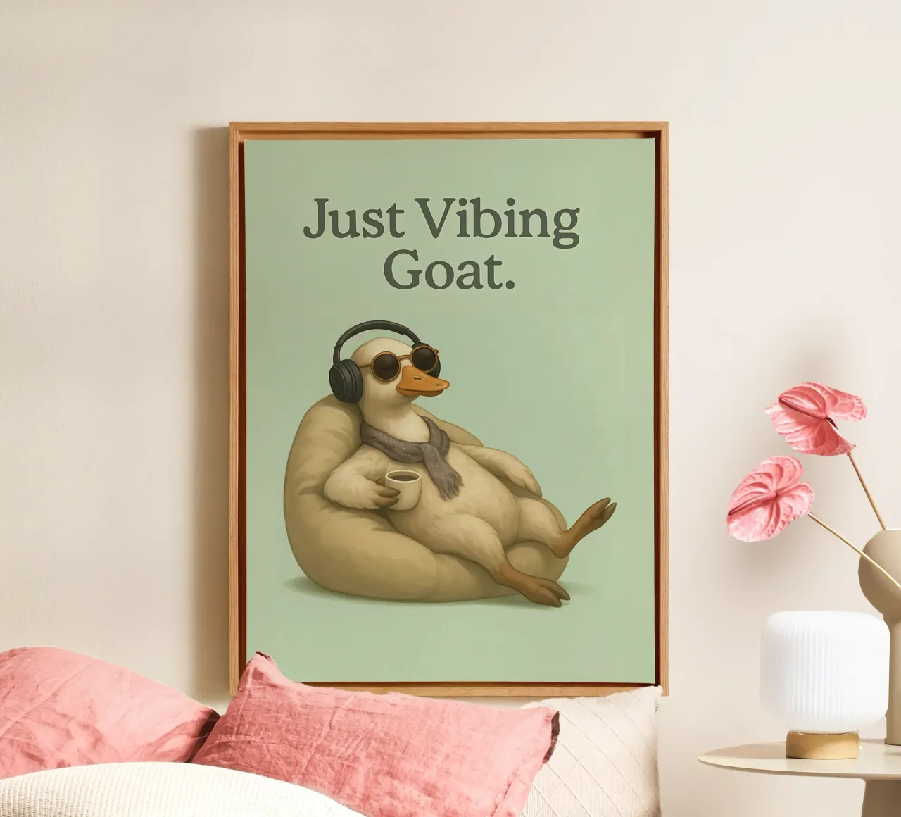 Funny Duck Meme canvas with Floater frame by Funny Humor Art