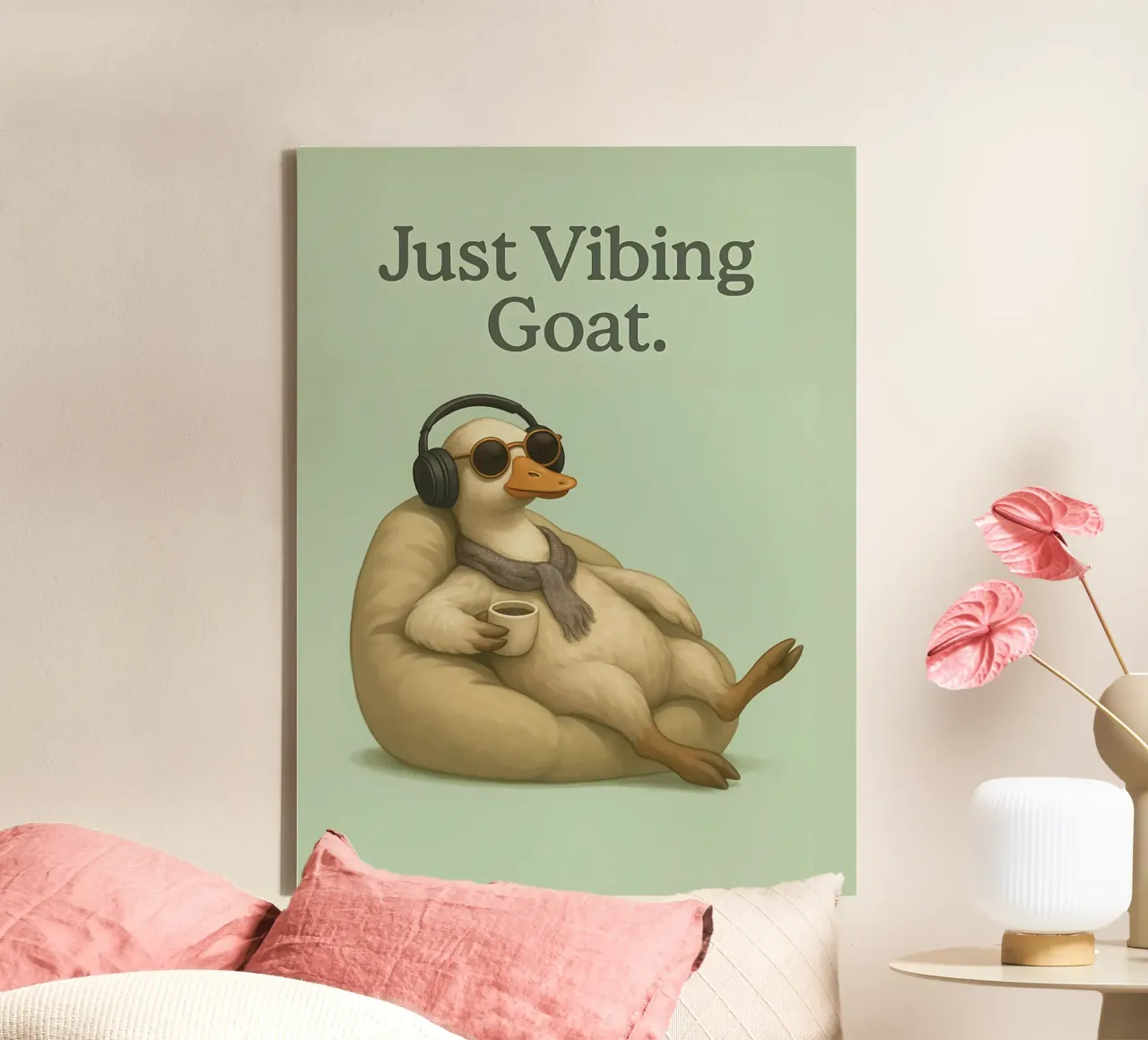 Funny Duck Meme canvas with Floater frame by Funny Humor Art