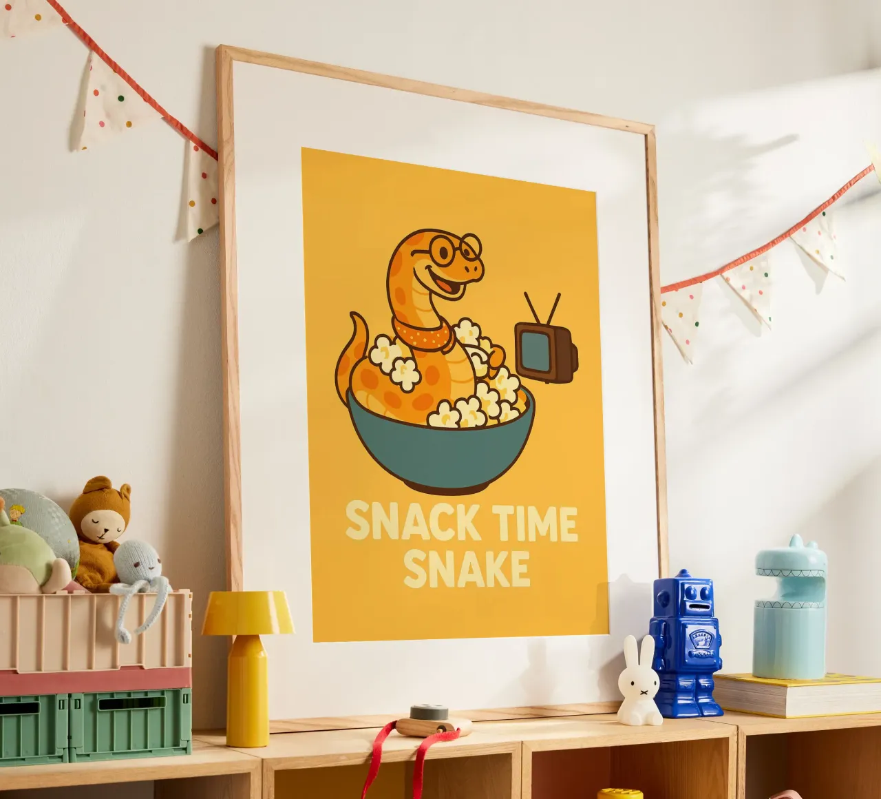 Meme divertente sul serpente poster con telaio in alluminio da Funny Humor Art