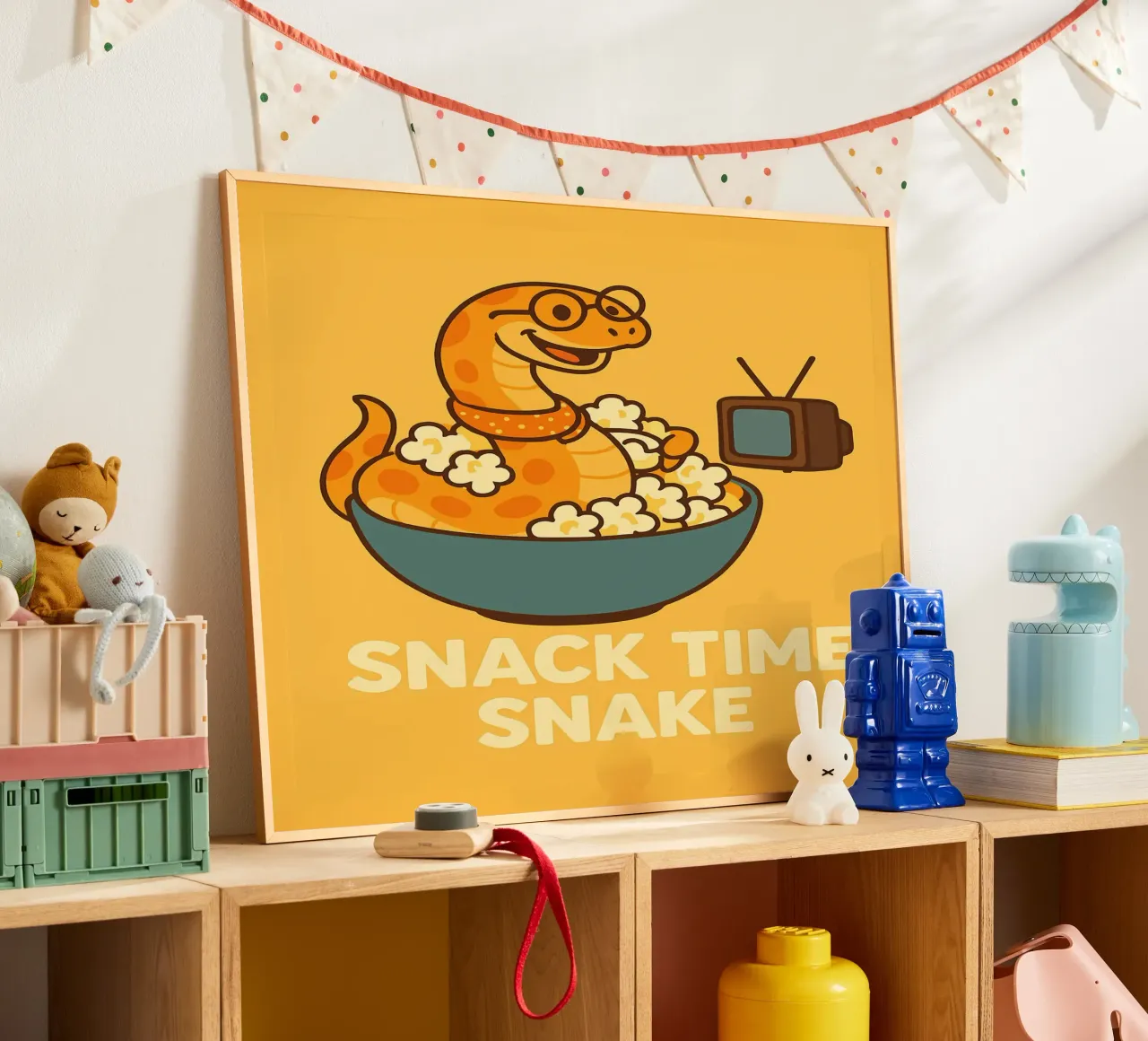 Meme divertente sul serpente poster con telaio in alluminio da Funny Humor Art