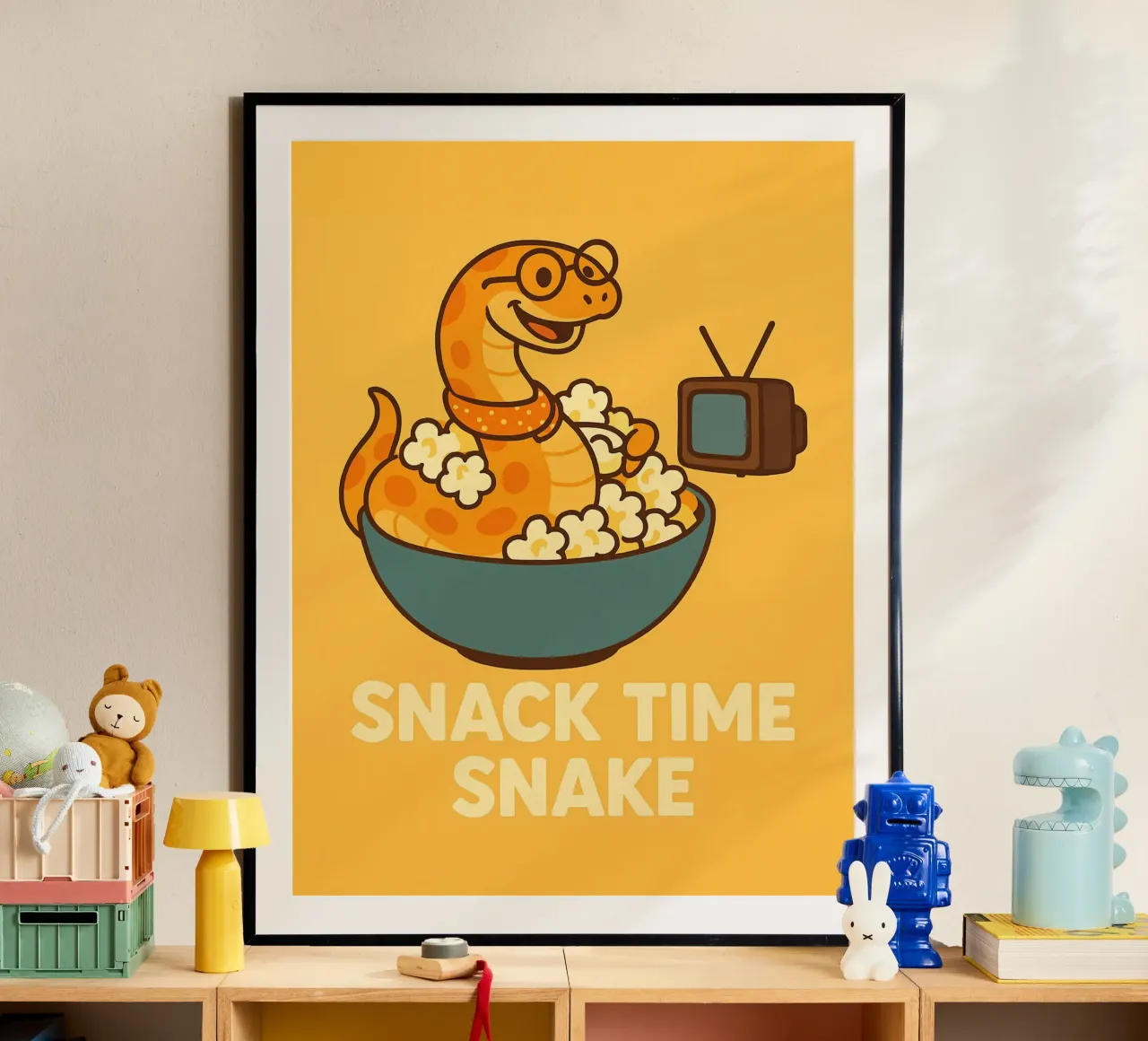 Meme divertente sul serpente poster con telaio in alluminio da Funny Humor Art