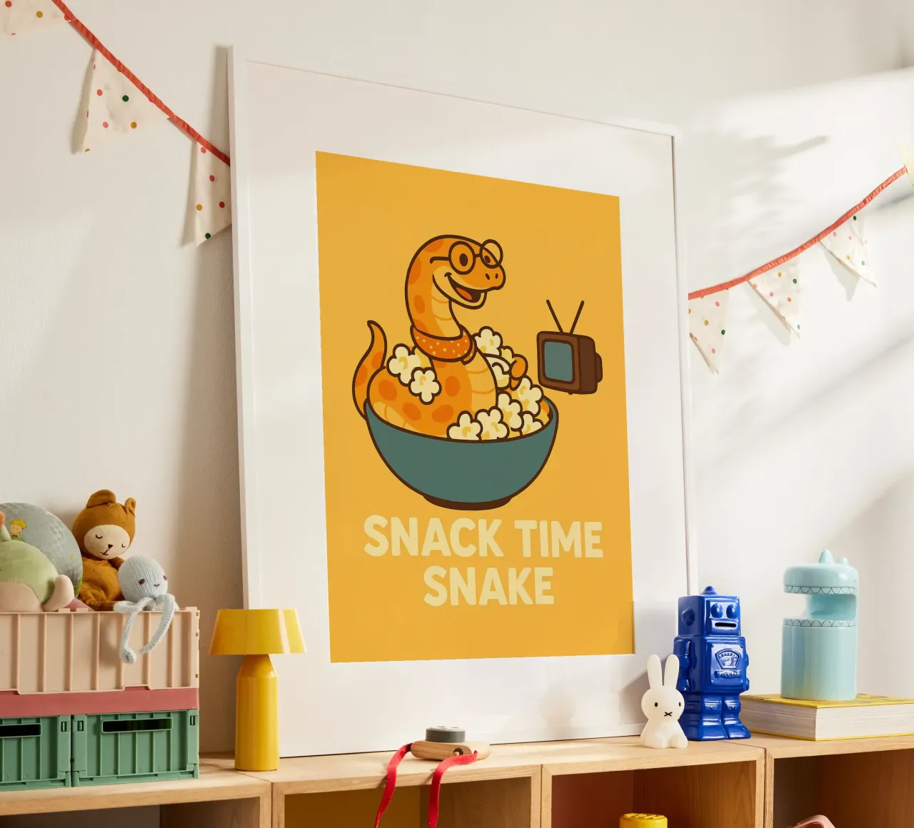 Meme divertente sul serpente poster con telaio in alluminio da Funny Humor Art