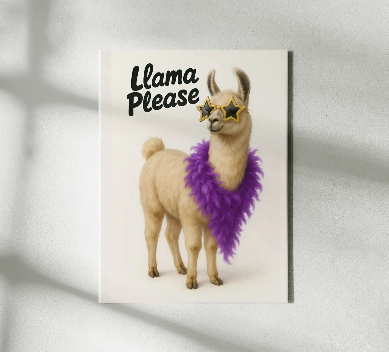 Funny Llama Meme canvas with Floater frame by Funny Humor Art