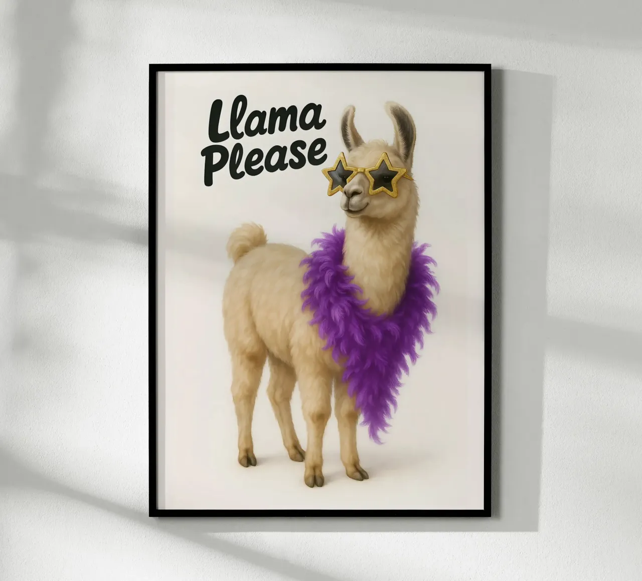 Meme divertente sui lama poster con telaio in plastica da Funny Humor Art