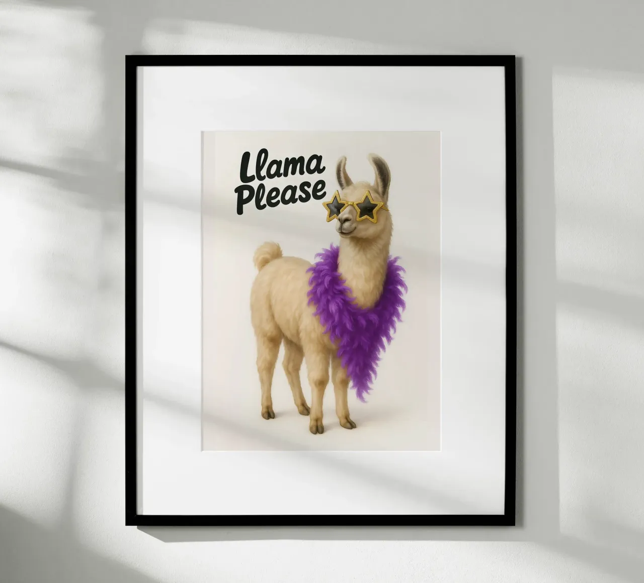 Meme divertente sui lama poster con telaio in plastica da Funny Humor Art
