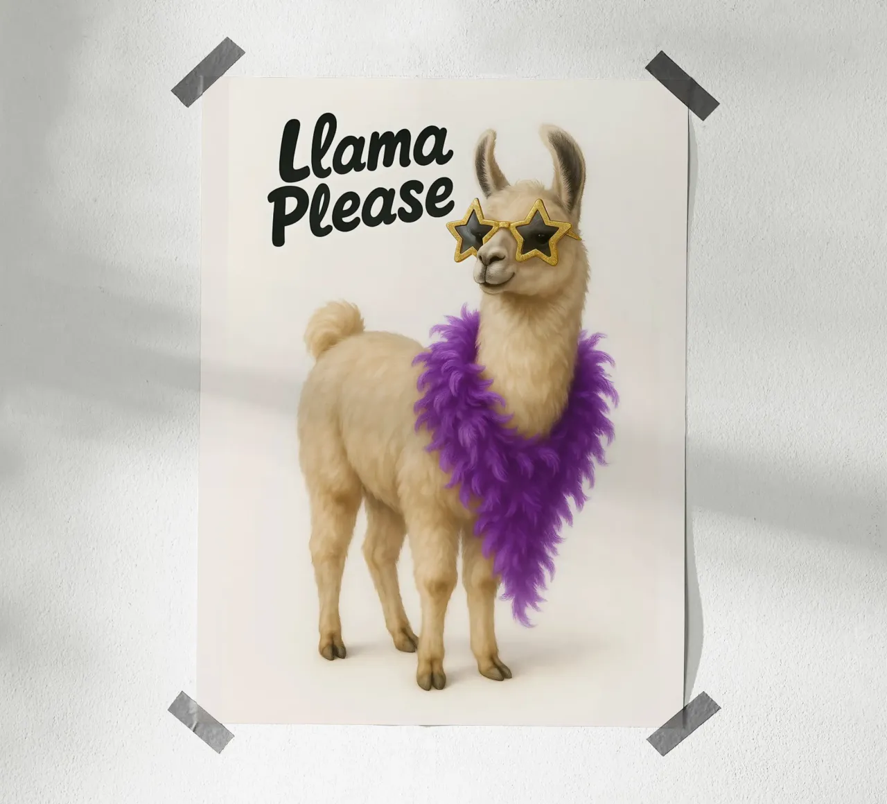 Meme divertente sui lama poster con telaio in plastica da Funny Humor Art