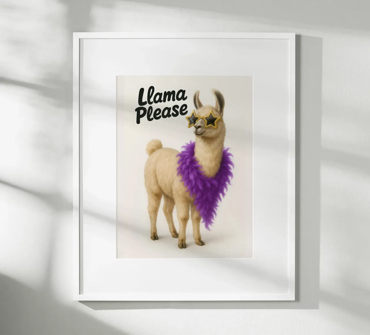 Meme divertente sui lama poster con telaio in plastica da Funny Humor Art