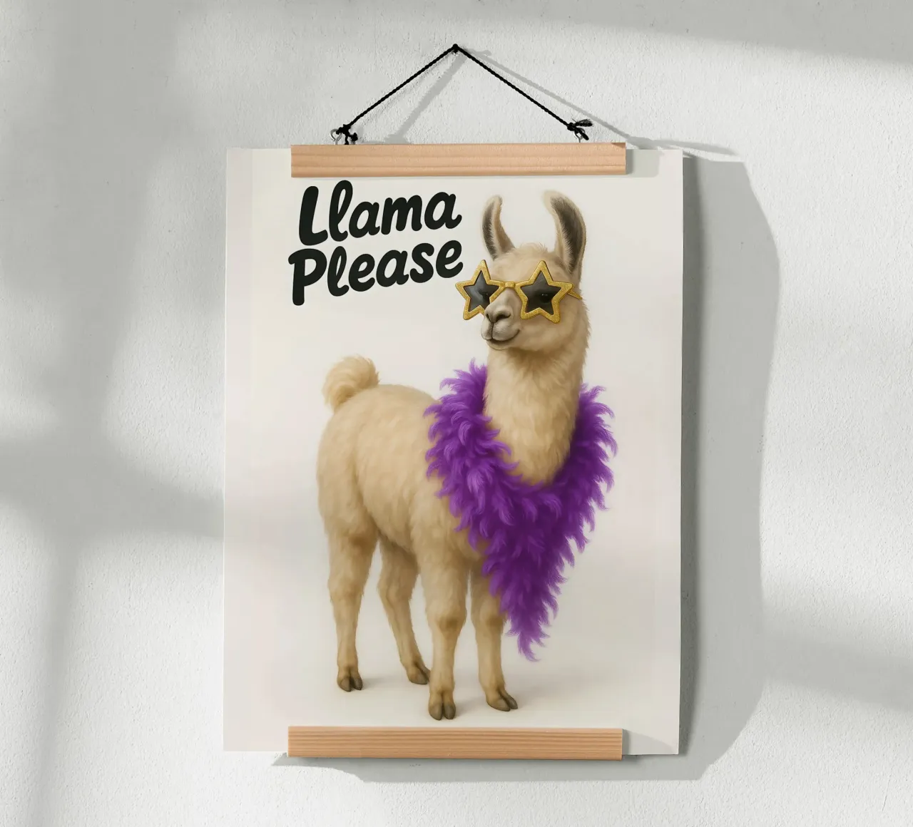 Meme divertente sui lama poster con telaio in plastica da Funny Humor Art