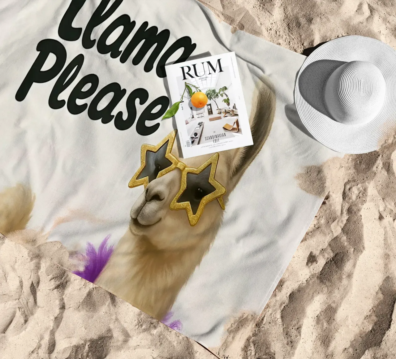 Meme divertente sui lama telo mare da Funny Humor Art