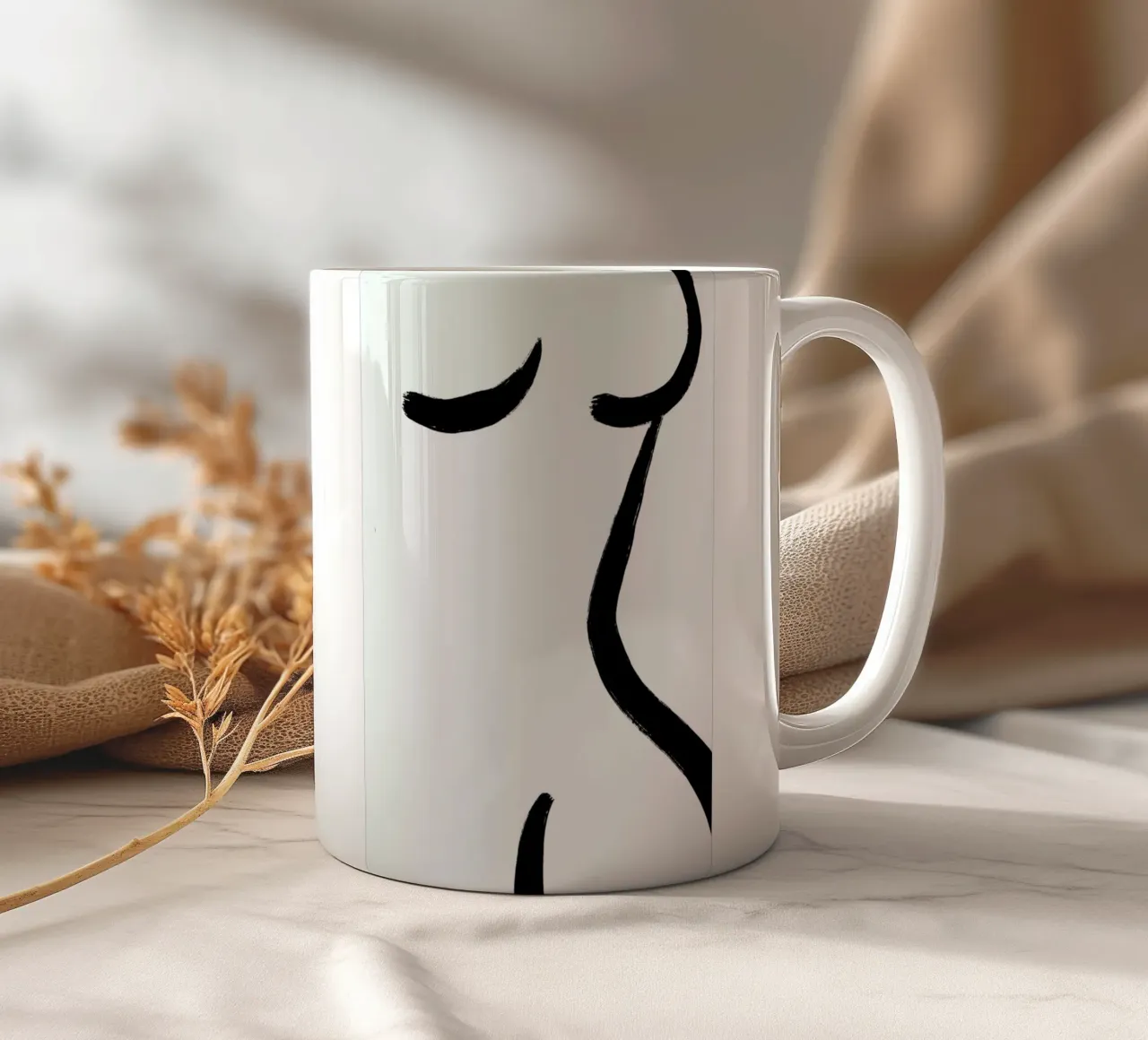 Curve mug en céramique de Graphite