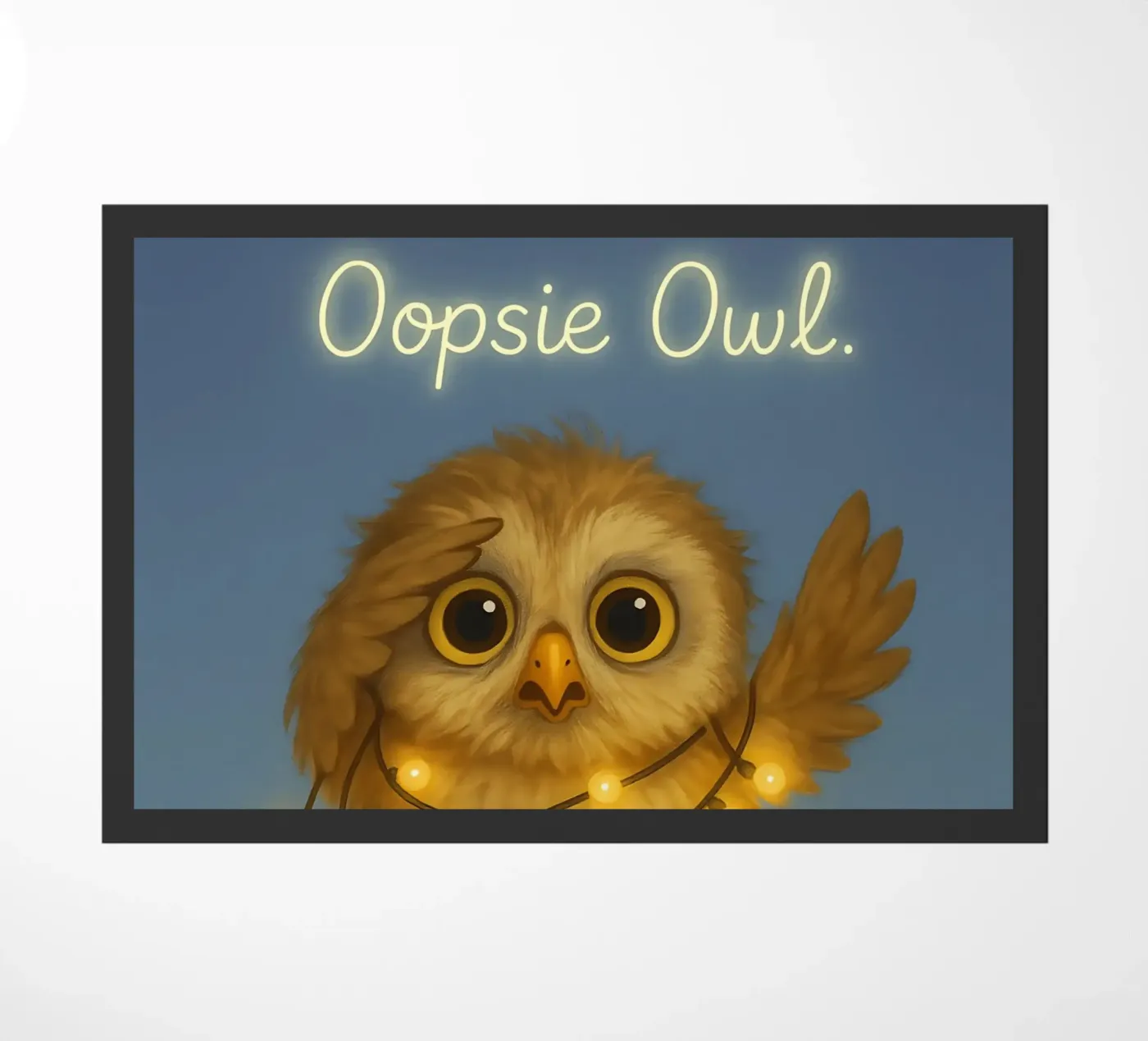 Grappige Uil Meme deurmat van Funny Humor Art