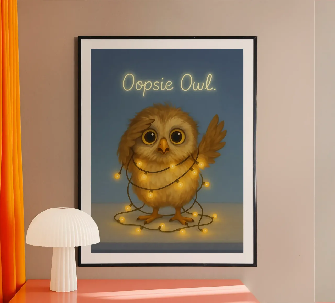 Meme divertente del gufo poster con telaio in plastica da Funny Humor Art