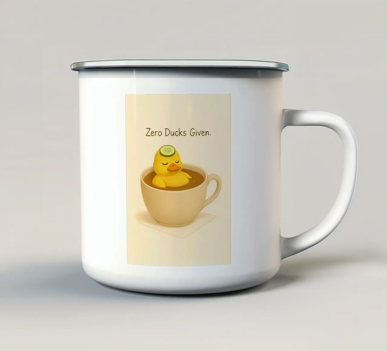 Funny Duck Meme 3 tazza in smalto da Funny Humor Art