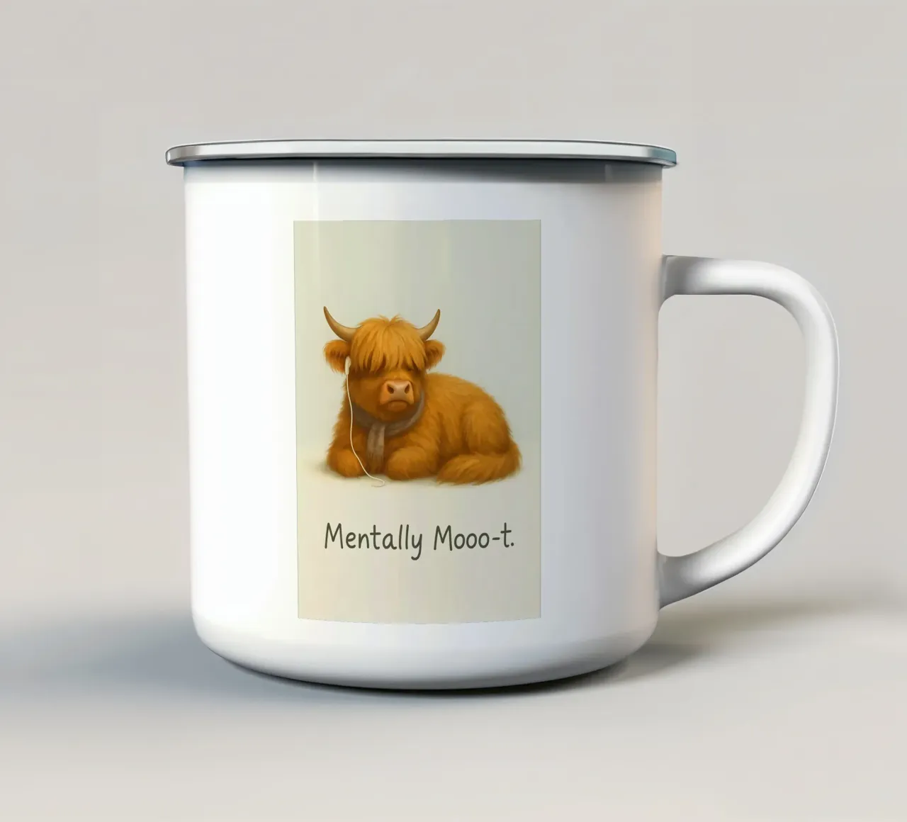 Meme divertente sulle mucche Highland 3 tazza in smalto da Funny Humor Art