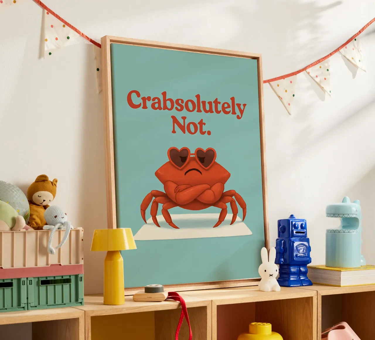 Grappige krab meme canvas met Baklijst van Funny Humor Art