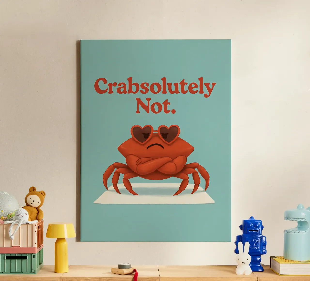 Grappige krab meme canvas met Baklijst van Funny Humor Art