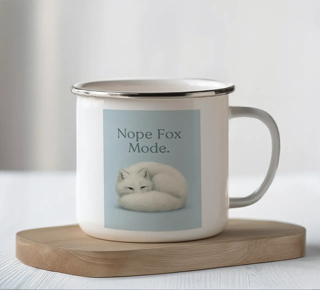 Meme divertente della volpe tazza in smalto da Funny Humor Art