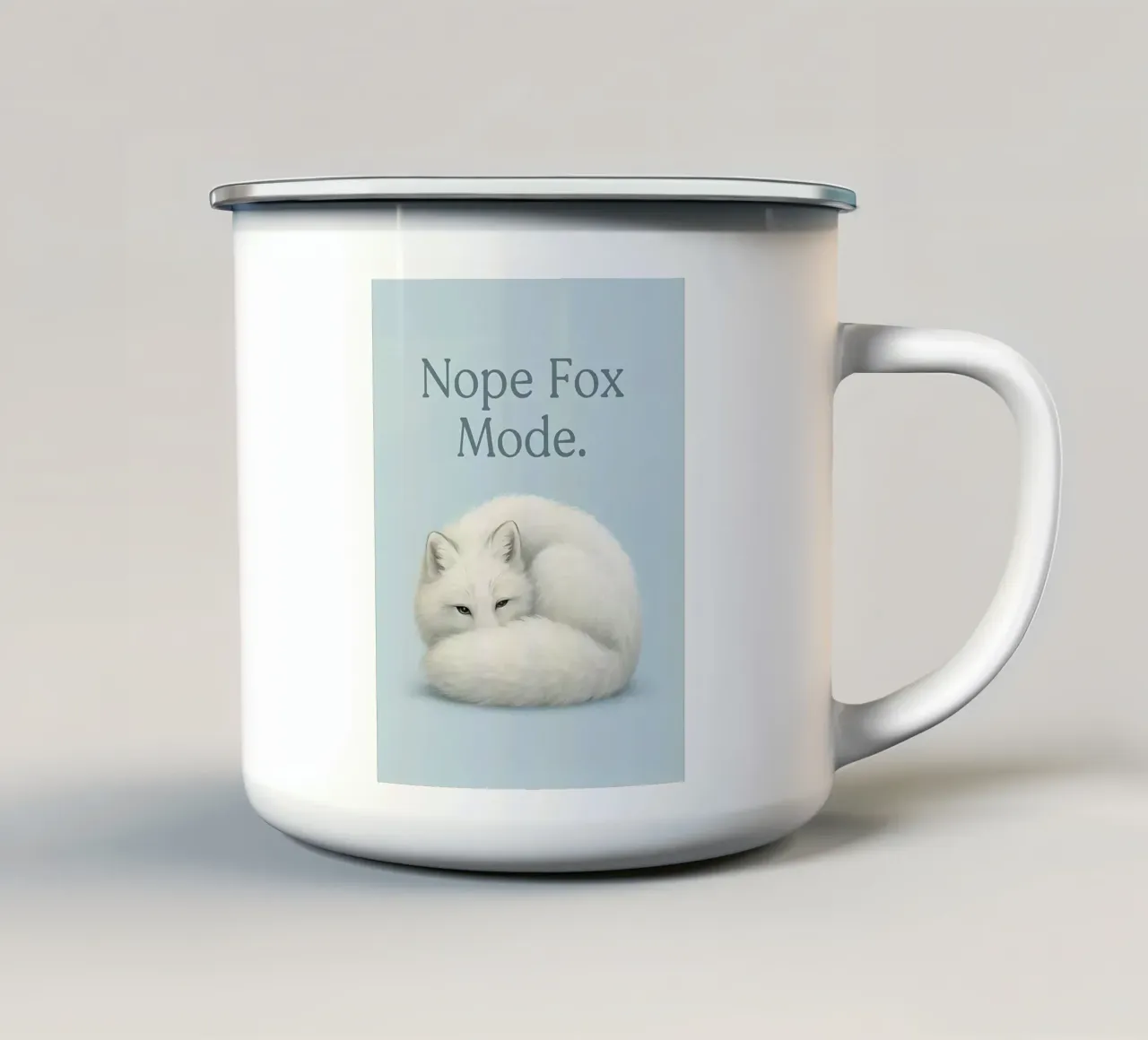 Meme divertente della volpe tazza in smalto da Funny Humor Art