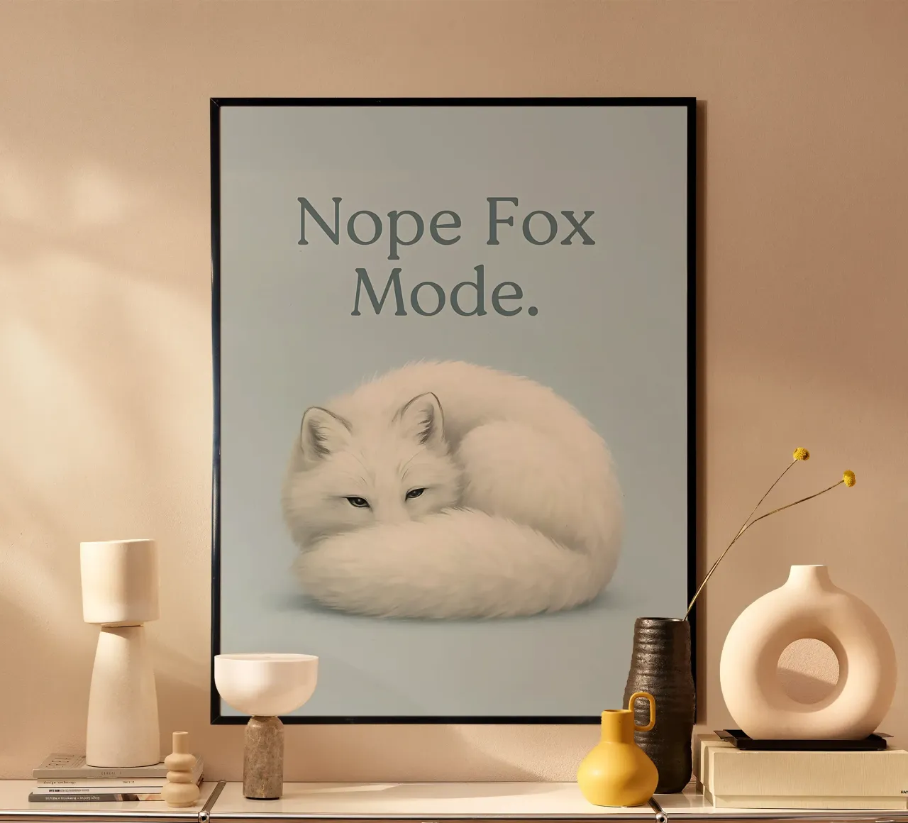 Meme divertente della volpe poster con telaio in plastica da Funny Humor Art