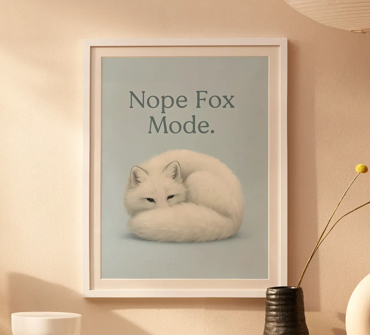 Meme divertente della volpe poster con telaio in plastica da Funny Humor Art