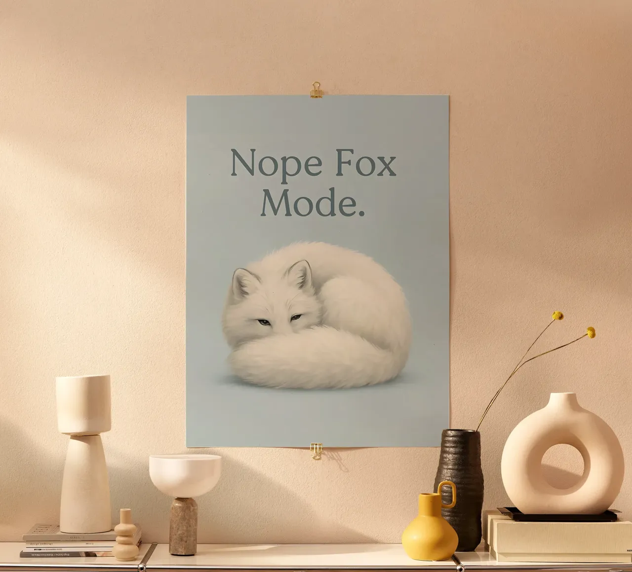Meme divertente della volpe poster con telaio in plastica da Funny Humor Art