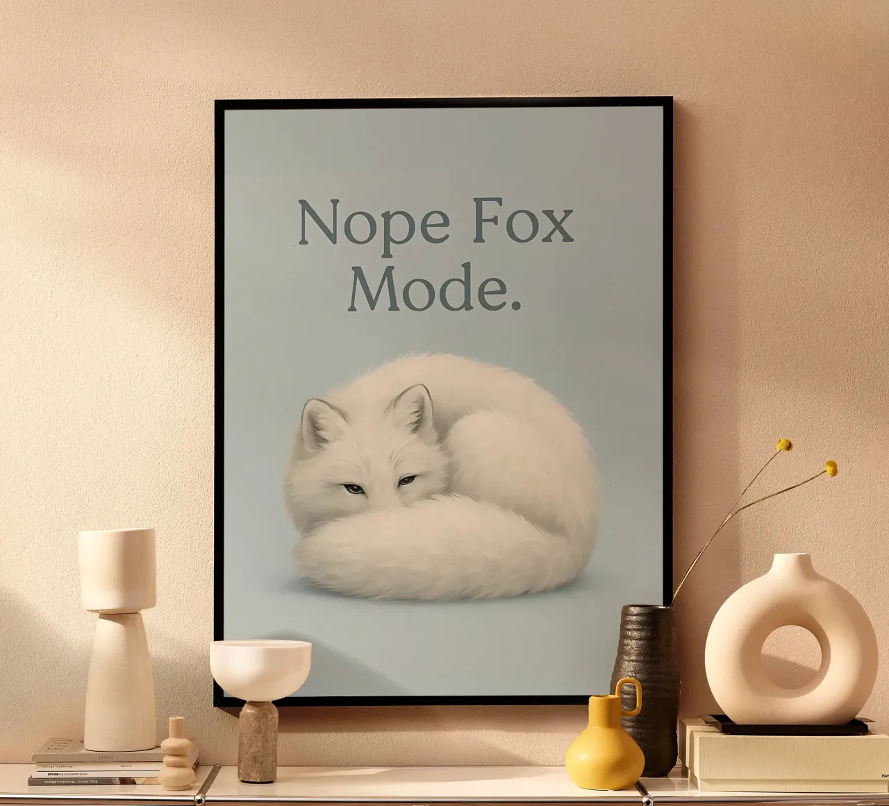 Meme divertente della volpe poster con telaio in plastica da Funny Humor Art