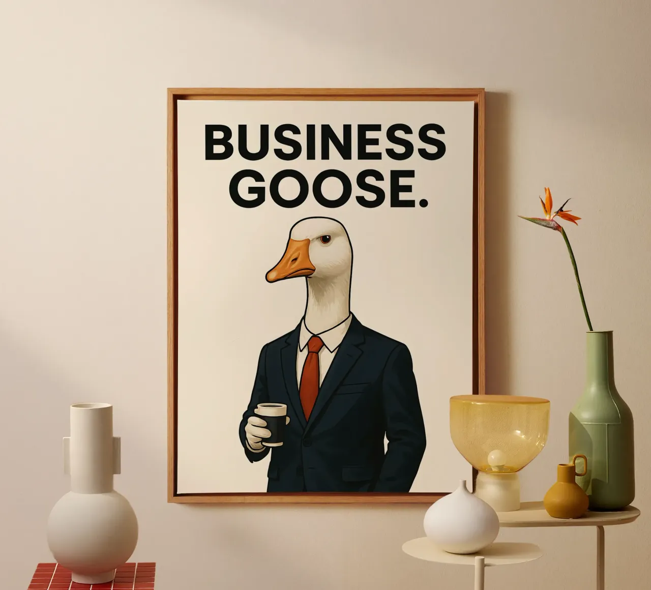Grappige Gans Meme canvas met Baklijst van Funny Humor Art