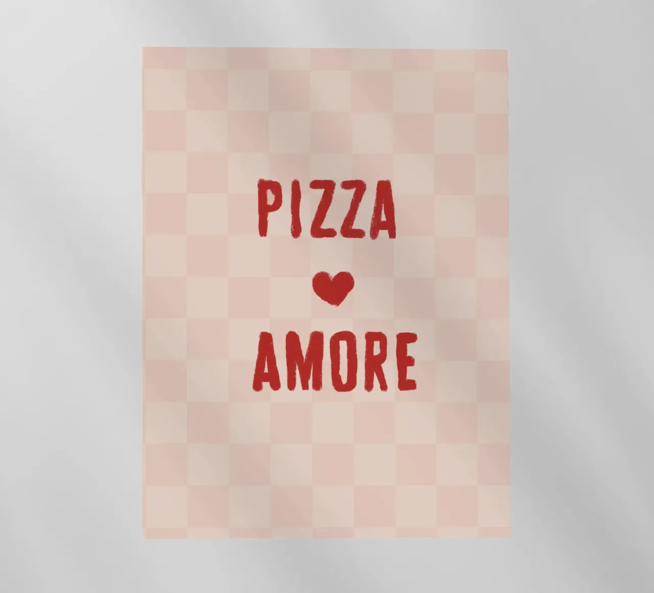 Pizza Amore con cuore rosso su beige chiaro pellicola backlit da Alisa Knöß