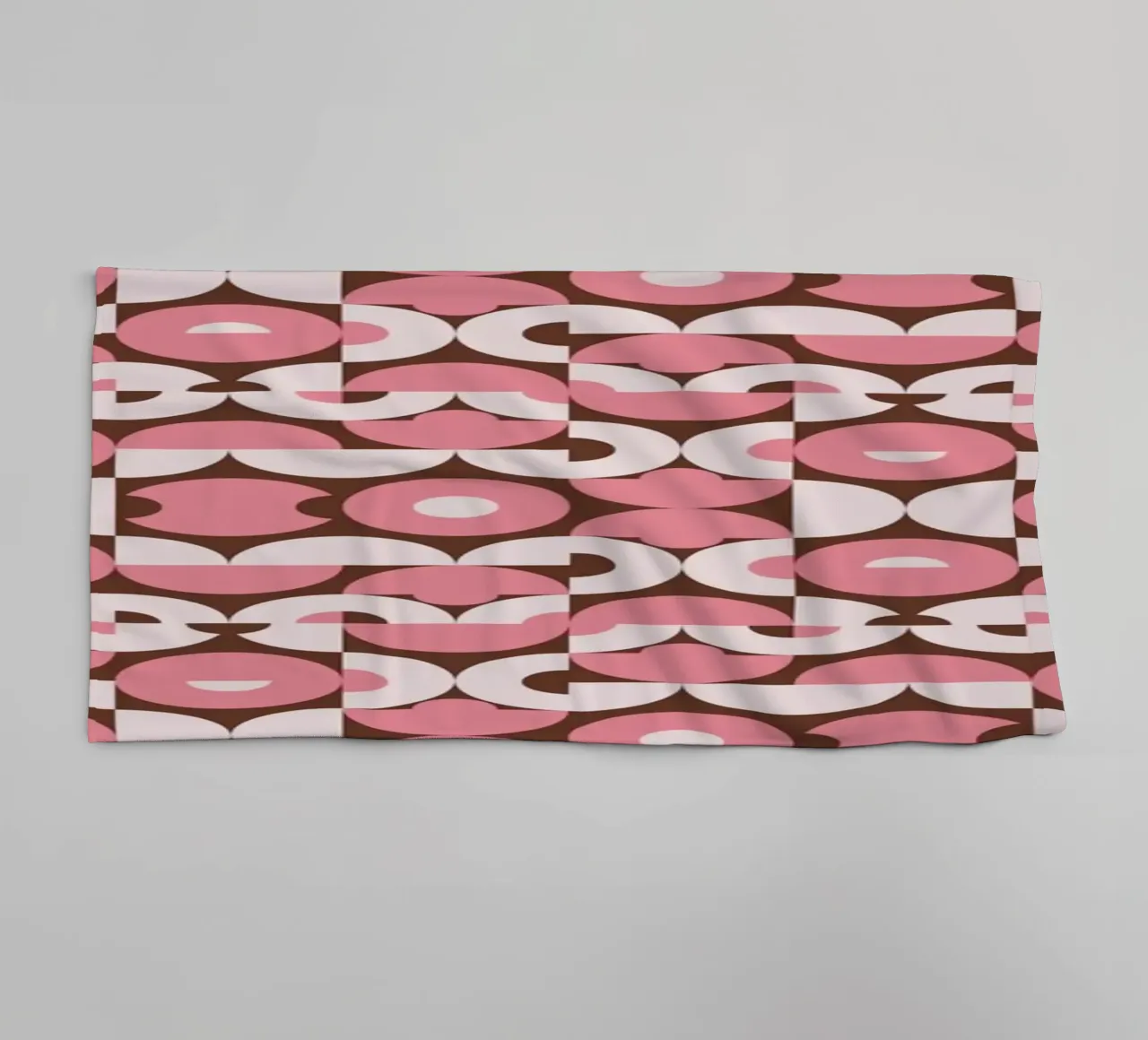 Checker pink puzzle pattern towel by Little Dean