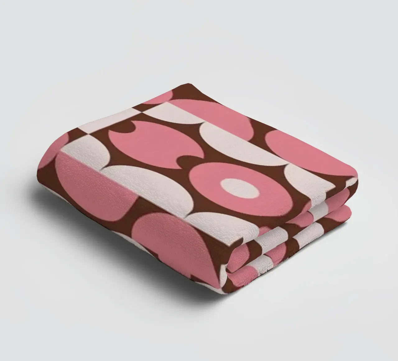 Checker pink puzzle pattern towel by Little Dean