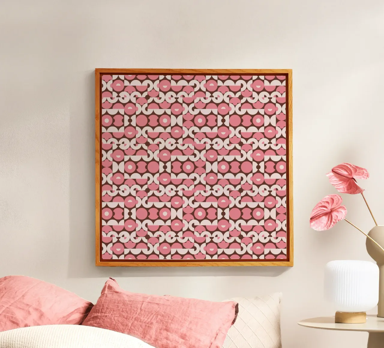 Modello di puzzle rosa a scacchiera plexiglass da Little Dean